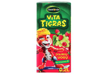 Įvairių uogų sulčių gėrimas ELMENHORSTER VITA (TIGRAS), 200 ml