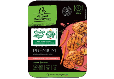 Broiler. šlaunelių mėsa PREMIUM su brandintų pipirų marinatu, 500 g