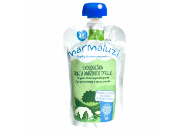 Organic three vegetable puree MARMALUZI (from 4 months), 90 g