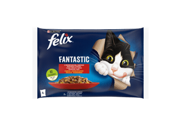 Konservuotas kačių ėdalas FELIX su mėsa, 340 g