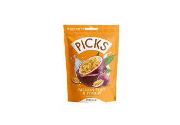 Liofiliz. saldainiai PICKS, pasiflorų jogurto skonio, 90 g