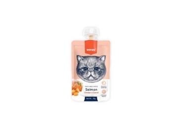 Мясная паста для кошек с лососем WANPY 90 г