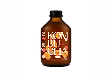 Kombucha WELL DONE acerola and ginger flavor, 330 ml