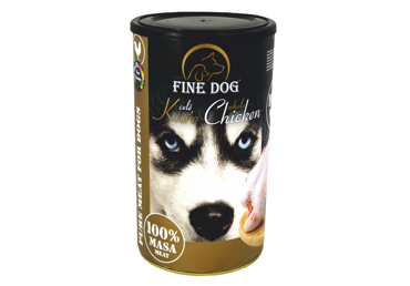 Konservuotas šunų ėdalas FINE DOG su vištiena, 1200 g