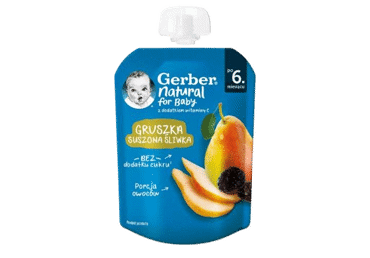 Грушево-сливовое пюре GERBER, с 6 месяцев, 80 г