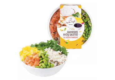 Refreshing rice salad with salmon and mango, 300 g