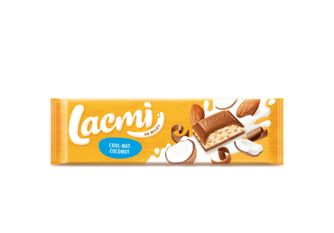 Pieninis šokoladas LACMI su migdolais ir kokosų kremu, 280 g