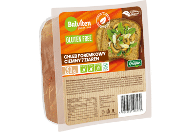 Tamsi 7 grūdų duona BALVITEN be glitimo, 250 g