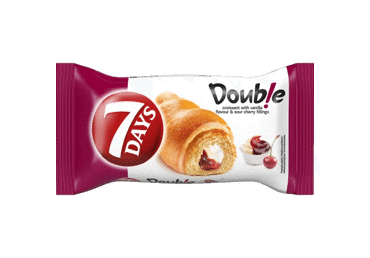Croissant 7DAYS DOUBLE with vanilla and cherry fillings, 60 g