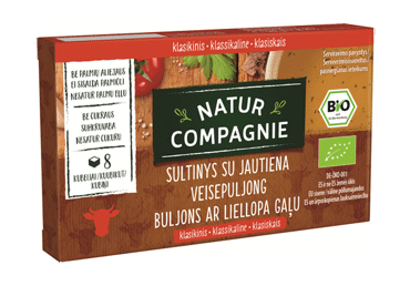 Ekologiškas jautienos sultinys NATUR COMPAGNIE (8 kub.), 96 g