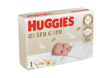 Sauskelnės HUGGIES EXTRA CARE 1, 2-5 kg, 50 vnt.