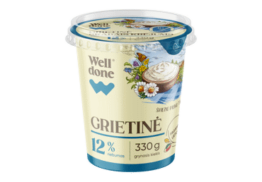 Сметана WELL DONE, 12% жира, 330 г