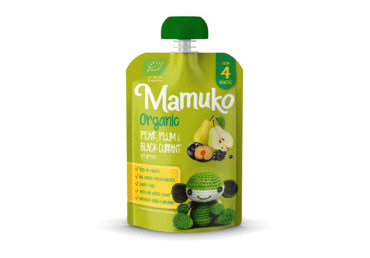 Organic pear, plum and blackcurrant MAMUKO puree from 4 months, 100 g
