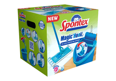 Grindų plovimo rinkinys SPONTEX Magic Hook, 1 vnt.