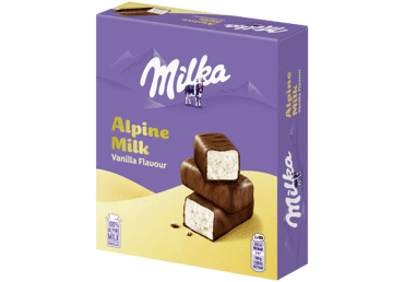 Vanilės skonio šokoladiniai saldainiai MILKA ALPINE MILK, 330 g