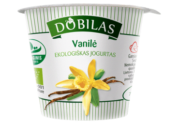 Съедобный экологический йогурт DOBILAS с ванилью, 3,2 % жира, 125 г