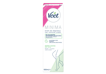 Depiliavimo kremas „VEET MINIMA“, skirtas sausai odai, 100 ml.