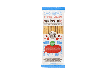 BIRŽŲ DUONOS sticks with peppers and herbs GRISSINI, 125 g