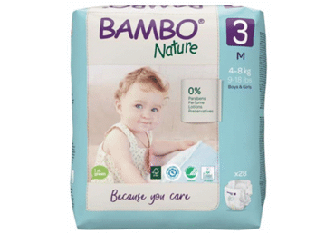 Sauskelnės BAMBO NATURE 3 (4-8 kg), 28 vnt.