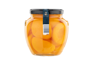 Nuluptos persikų puselės WELL DONE PREMIUM, lengvame sirupe, be kauliukų, 1.65 kg