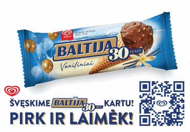 Vaniliniai ledai BALTIJA VANILLA su riešutais, 95 g