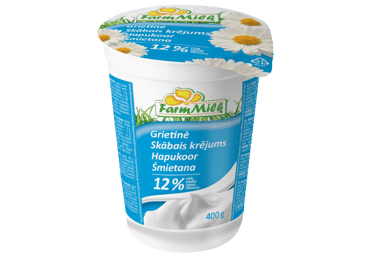 Grietinė FARM MILK, 12 % rieb., 400 g
