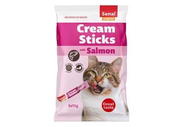 Sanal Cream Sticks Salmon skanėstai katėms su lašiša, 75 g