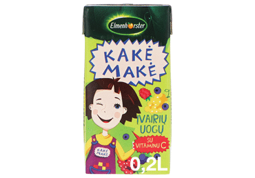 Įvairių uogų sulčių gėrimas ELMENHORSTER KAKĖ MAKĖ, 200 ml