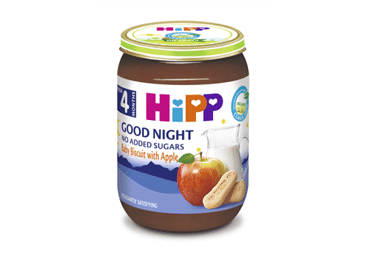 Ekologiška košė su pieno ruošiniu, sausainiais ir obuoliais  HIPP , nuo 4 mėn., 190 g