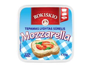 Tepamasis lydytas sūrelis ROKIŠKIO MOZZARELLA, 23 % rieb., 175 g
