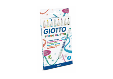 Flomasteriai su blizgučiais(8 sp.) GIOTTO, 8 vnt.