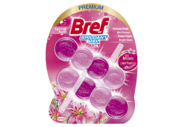 WC valiklis-gaiviklis BREF BRILLIANT GEL SPRING RAIN, 84 g