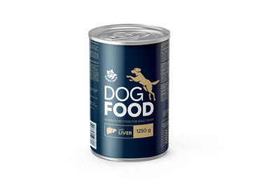 Canned Dog Food with Liver HAPPY TAILS, 1.25 kg