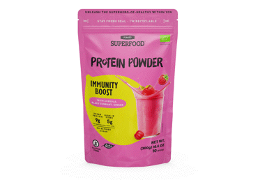 Ekologiškas baltymų mišinys kokteiliams SUPERFOOD IMMUNITY BOOST, 300 g