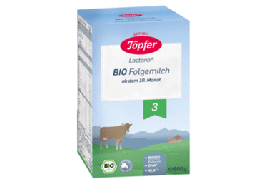 Ekologiškas pieno mišinys TOPFER BIO 3 (nuo 10 mėn.), 600 g