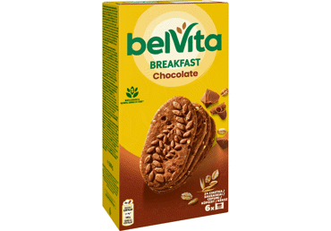 Kakaviniai sausainiai BELVITA COCOA su šokolado gabalėliais, 300 g