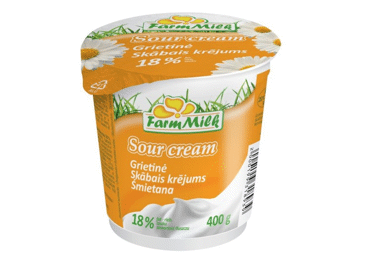 Сметана FARM MILK, 18% жира, 400 г