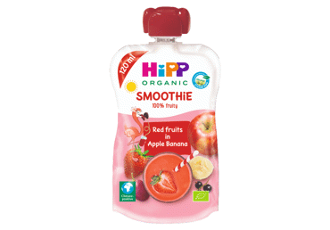 Organic apple, banana, berry smoothie HIPP (from 12 months), 120 ml