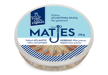 Mažai sūdyti silkių filė gabaliukai aliejuje ZIGMAS MATES, 210 g