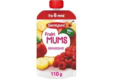 Vaisių tyrė SEMPER su obuoliais, avietėmis, bananais, nuo 6 mėn., 110 g