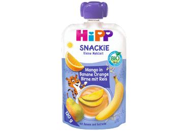 Ekologiška bananų,kriaušių,mango tyrelė HIPP su ryžiais nuo 12 mėn, 120 g