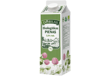 Ekologiškas pienas DOBILAS, 2,5 %, 1 l