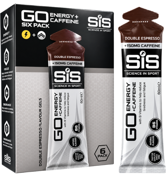 SIS GO Six pack Energy + Caffeine Gels 6 x Double Espresso 6 x 60 ml