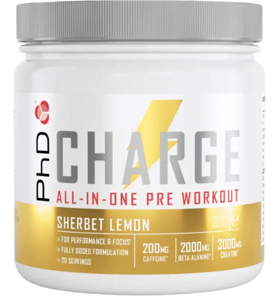 PhD Charge All-In-One Pre-Workout Sherbet Lemon 300 g