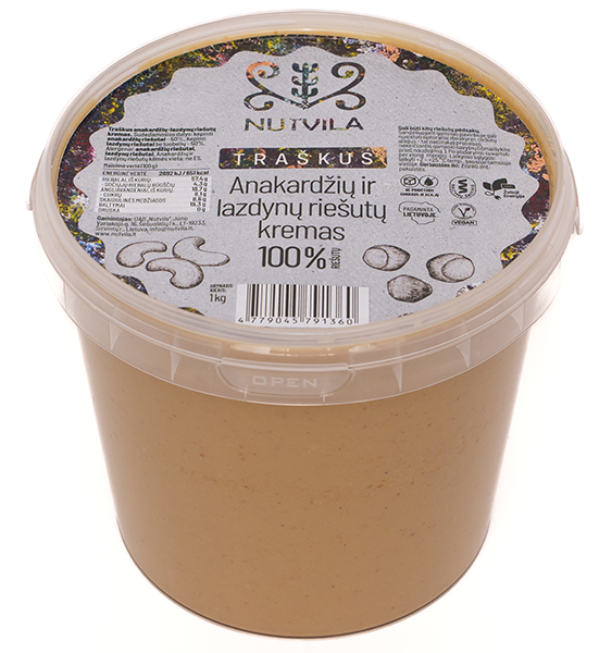 Nutvila Lazdynų - anakardžių riešutų kremas Crunchy 1000 g