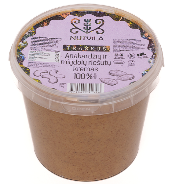 Nutvila Migdolų - anakardžių riešutų kremas Crunchy 1000 g