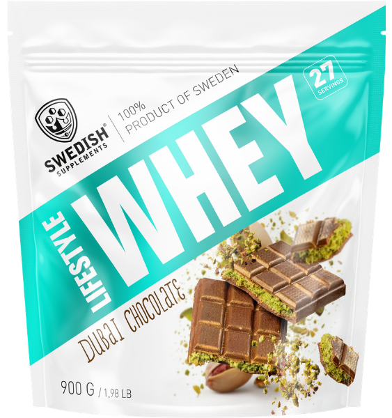 Swedish Supplements Lifestyle Whey Dubai Chocolate 900 g