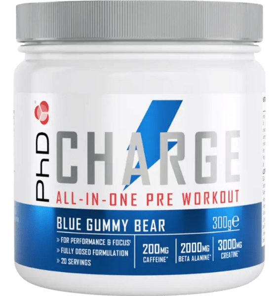 PhD Charge All-In-One Pre-Workout Blue Gummy Bear 300 g
