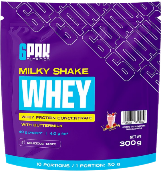 6PAK Nutrition Milky Shake Whey Strawberry 300 g