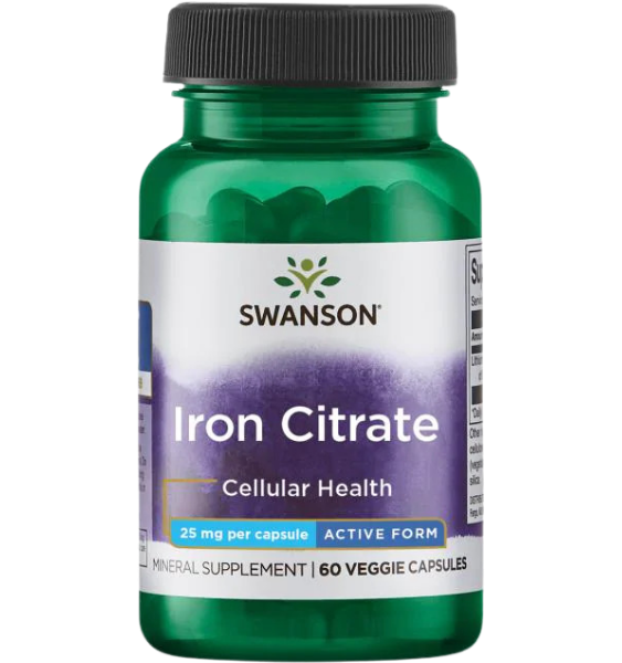 Swanson Iron Citrate 25mg 60 kap